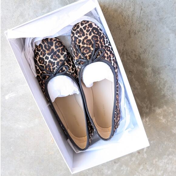 ANINE BING Jamie Leopard Calf Hair Bow Flats, size EU39/US9 - Picture 5 of 5